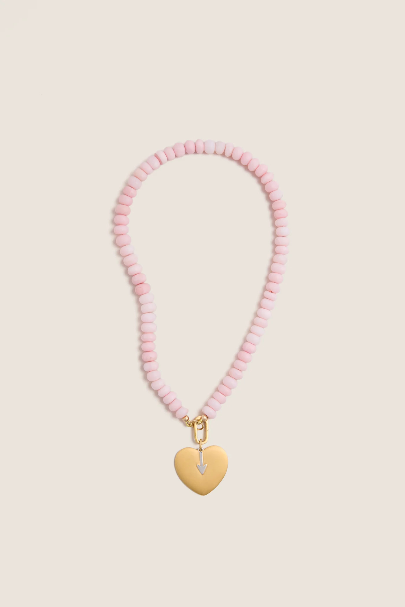 Light Pink Opal Gemstone Necklace with Simple Heart Charm | Tuckernuck (US)