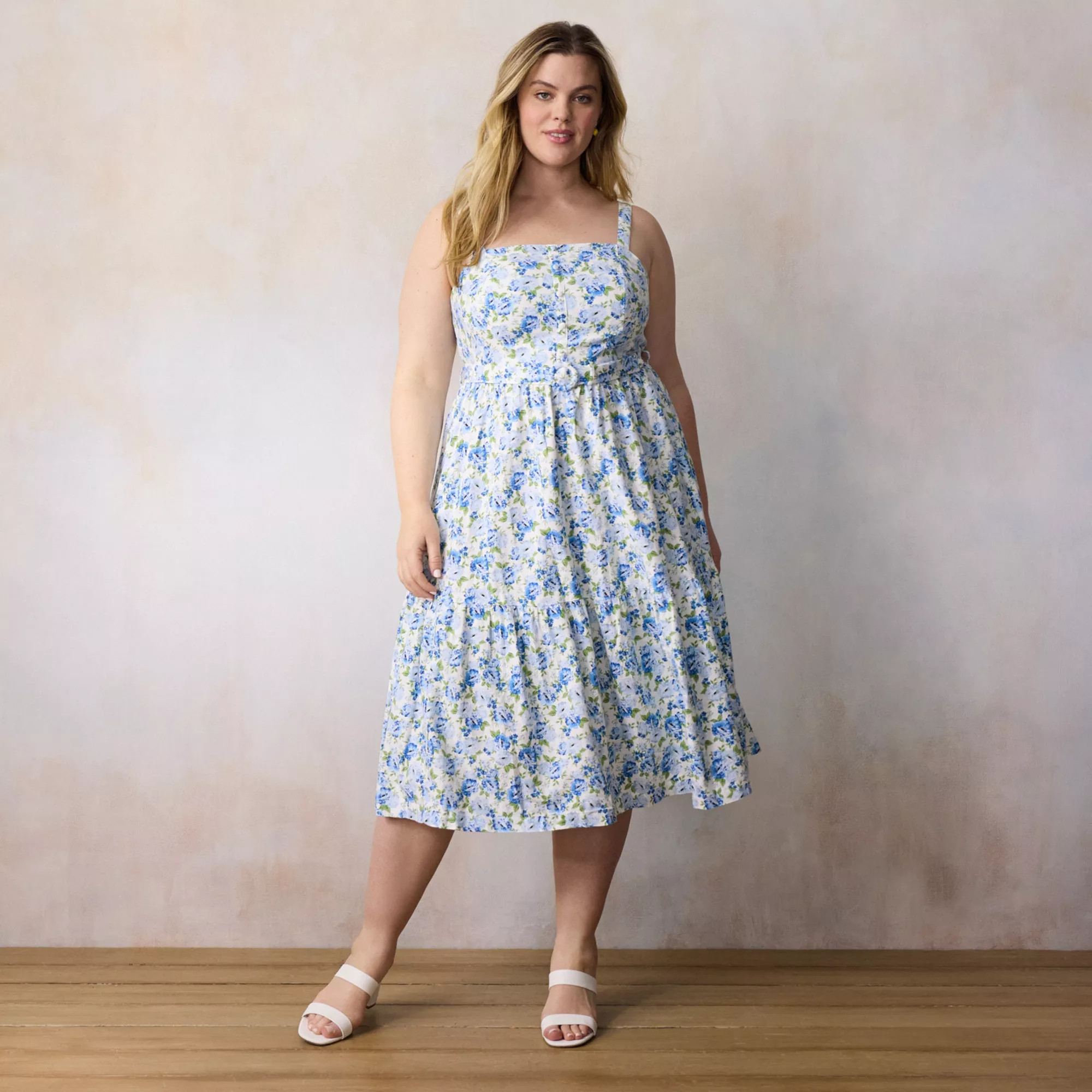 Plus Size LC Lauren Conrad Sleeveless Tiered Midi Dress | Kohl's