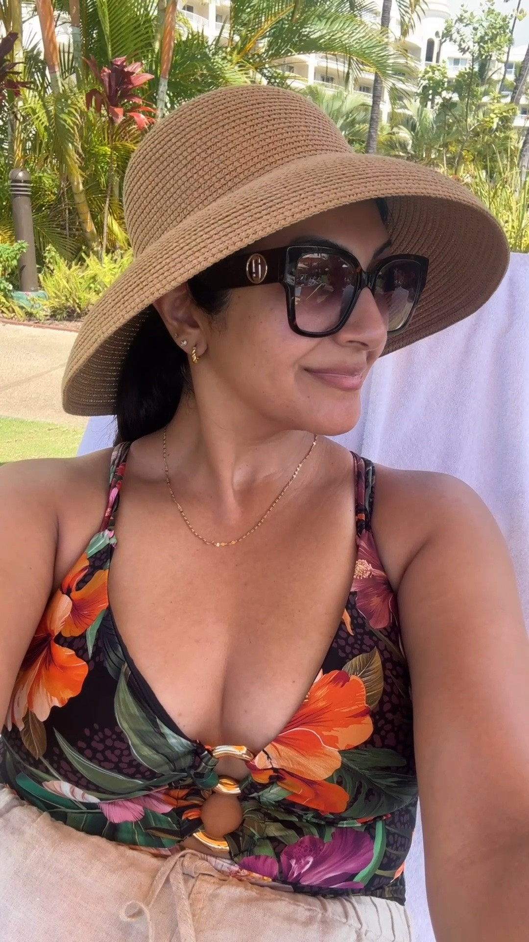 This swimsuit is so cute and curve friendly. Literally got stopped in Hawaii and asked where I got it from. Has underwire to push up the chest and also has tummy control. Paired with linen pants and a cute palm tree top. Wearing large. #swimsuit #linenpants #madewell @Madewell

#LTKxMadewell #LTKTravel #LTKMidsize
