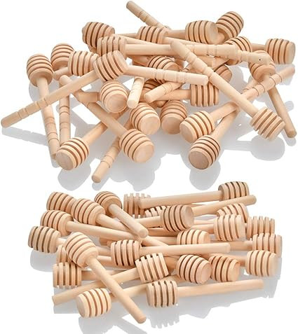 50 Pack 3 Inch and 4 Inch Wooden Honey Dipper Sticks, Honey Stick for Dipping Honey Jam, Mini Hon... | Amazon (US)