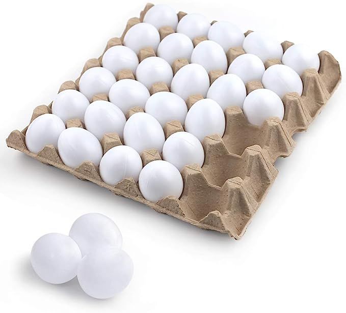 30 PCS White Plastic Eggs Paintable Easter Eggs Fake Eggs for Crafts Easter Hunts Basket Fillers ... | Amazon (US)
