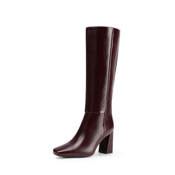 Women's Square Toe Block Heel Knee-High Boots | Dream Pairs