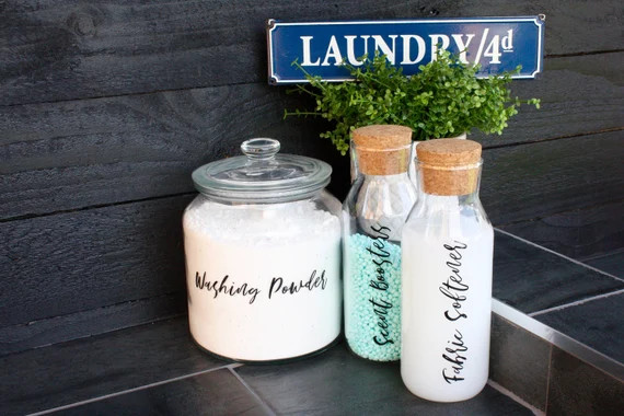 Laundry Room Labels - Utility Decals - Washing Powder, Fabric Softener & More - Kitchen Stickers ... | Etsy (US)