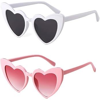 Retro Vintage Heart Sunglasses Clout Cat Eye Oversized Mod Style for Women Kurt Cobain Glasses Pl... | Amazon (US)