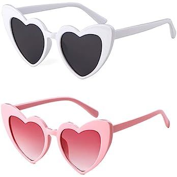 Retro Vintage Heart Sunglasses Clout Cat Eye Oversized Mod Style for Women Kurt Cobain Glasses Pl... | Amazon (US)