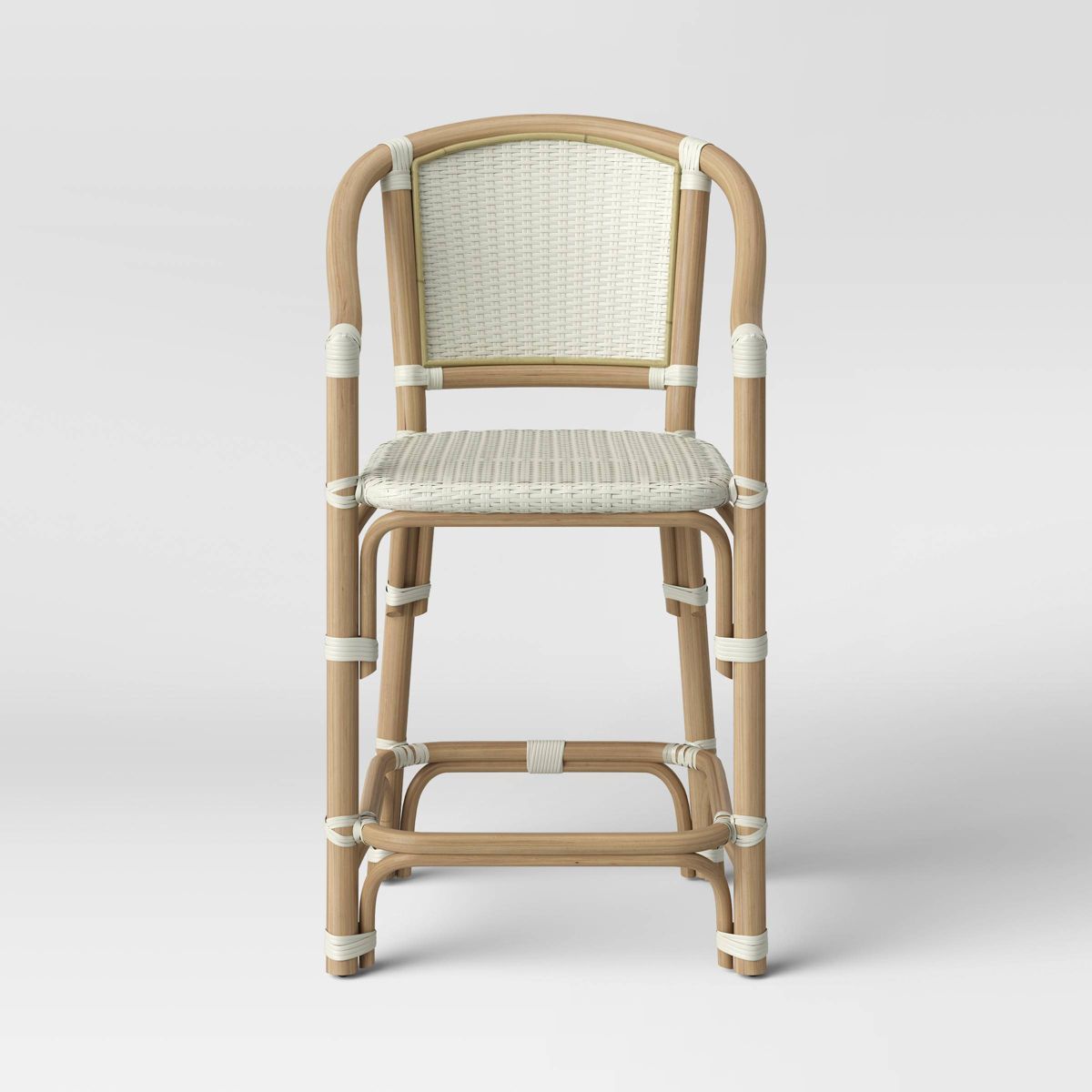 Parksley Rattan and Woven Counter Height Barstool White - Threshold™ | Target