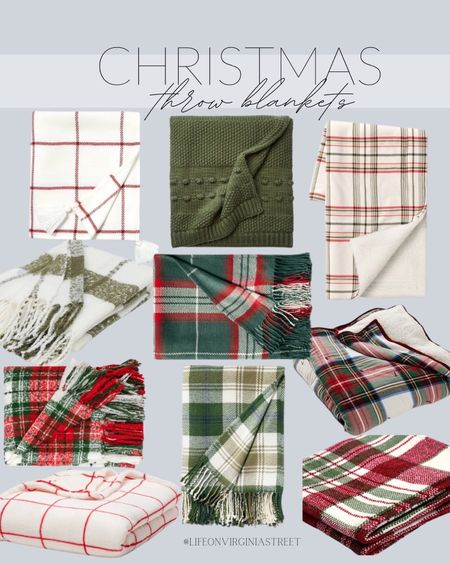 Christmas throw blanket roundup! A few of my favorite ones, perfect for adding a Christmas touch to your couch or basket! 

throw blankets, plaid throw blankets, christmas throw blankets, plaid decor, green throw blanket, red throw blanket, winter home decor, target home decor, pottery barn blanket, target throw blanket, amazon throw blanket, hearth and hand, threshold, walmart home decor, coastal home decor, christmas home decor, christmas decor inspiration

#LTKunder50 #LTKstyletip

#LTKHoliday #LTKSeasonal #LTKhome