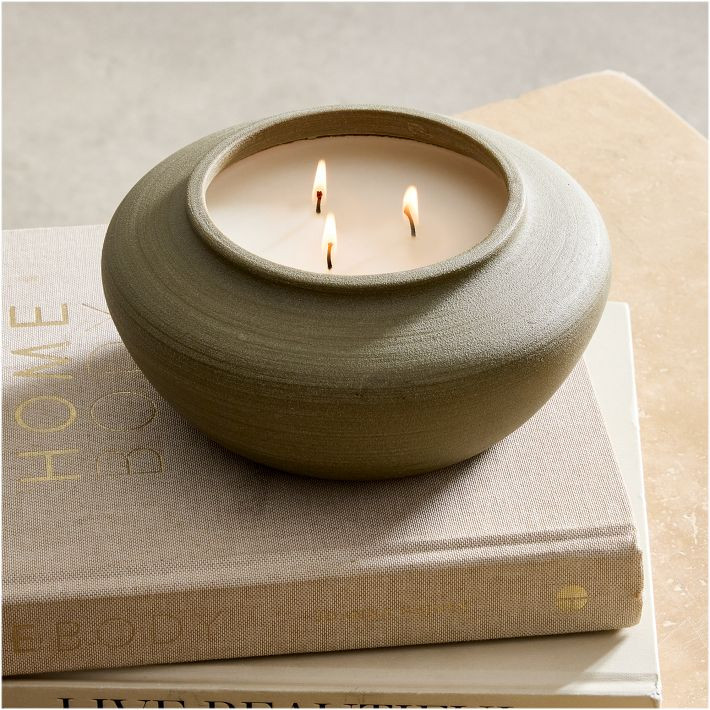 Charlie Ceramic Filled Candles - Smoked Woods | West Elm (US)