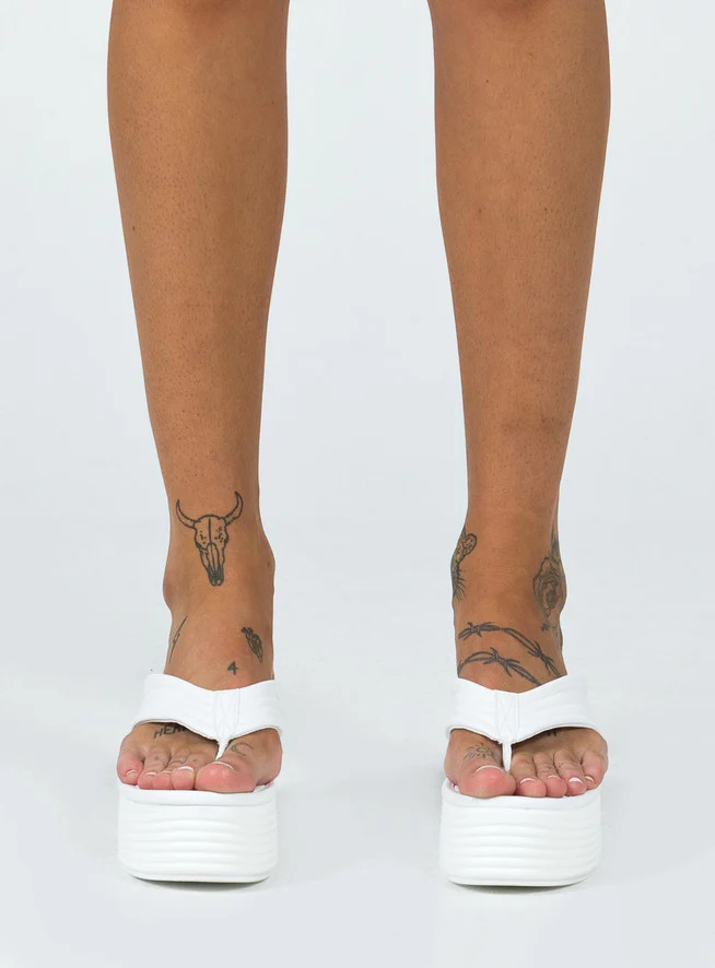 Lola Platform Sandals White | Princess Polly US