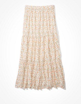 AE Tiered Midi Skirt | American Eagle Outfitters (US & CA)