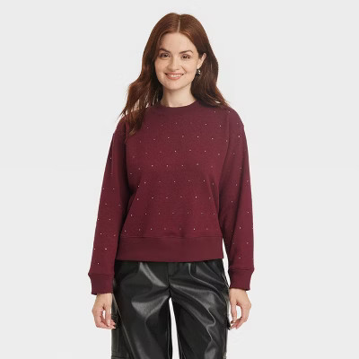 Women's Jeweled Pullover Sweatshirt - A New Day™ | Target