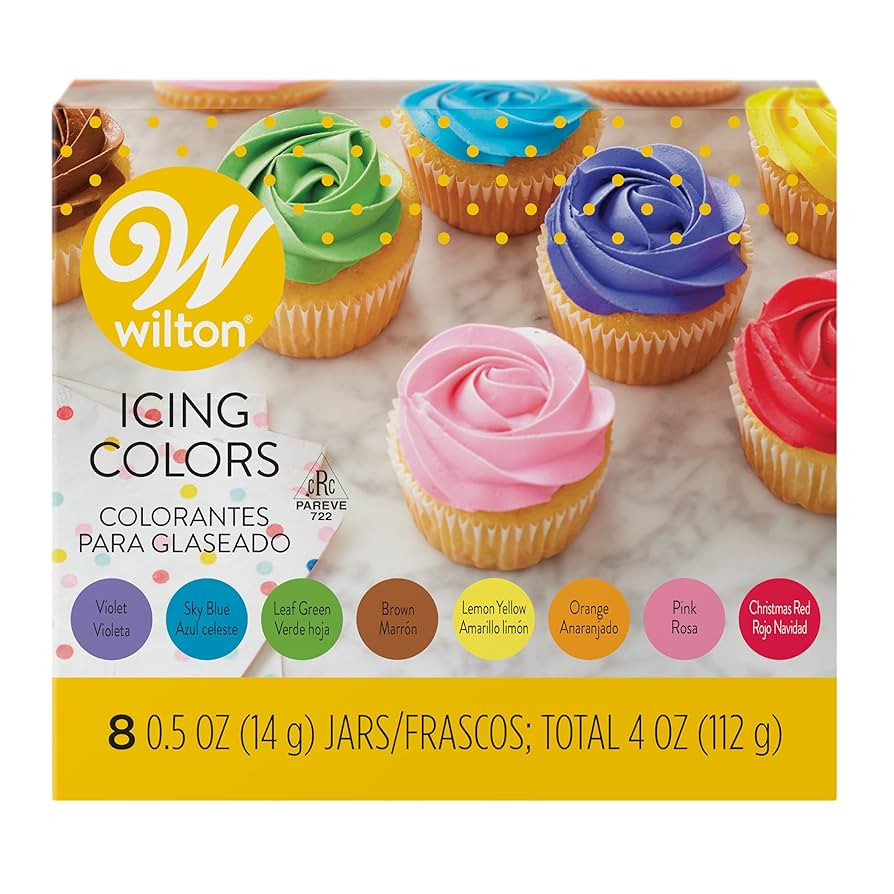 Wilton 8-Count Icing Colors for Cakes & Cupcakes, Gel-Based Colors for Frosting - Note that Packa... | Amazon (US)