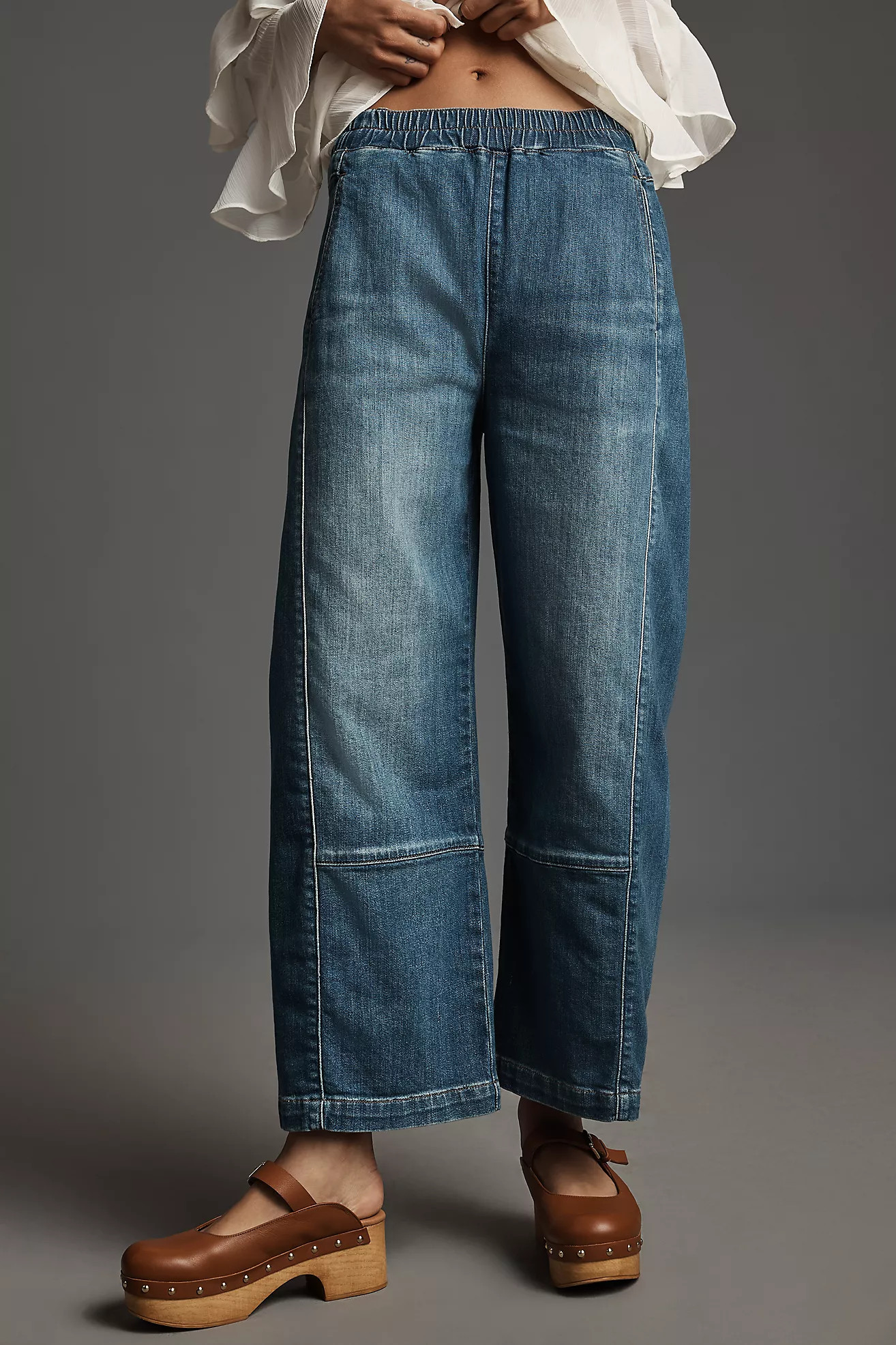 The Izzie Relaxed Pull-On Barrel Jeans by Pilcro | Anthropologie (US)