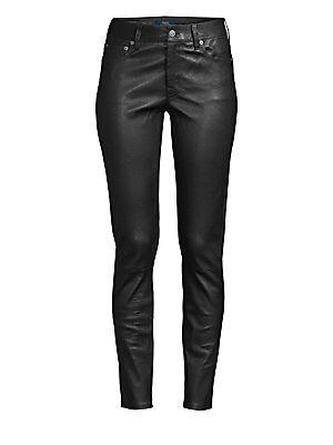 Polo Ralph Lauren Women's Skinny Leather Leggings - Black - Size 10 | Saks Fifth Avenue
