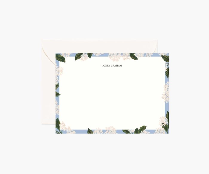 Hydrangea Personalized Flat Notes | Rifle Paper Co.