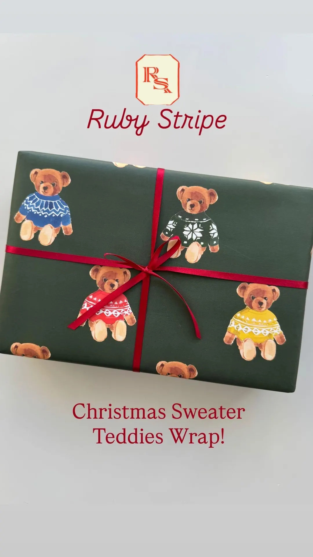 Wrapping Paper: Christmas Sweater Teddies {gift Wrap, Birthday, Holiday, Christmas} - Etsy | Etsy (US)