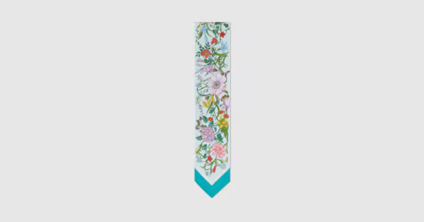 Floral print silk neck bow | Gucci (US)