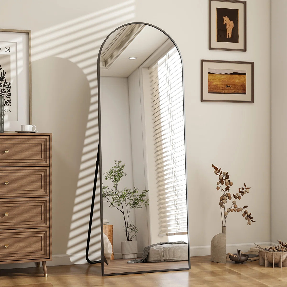 Queenborough Oversized Full Length Mirror Arch Floor Mirror Wall Mirror Hanging Or Leaning Full B... | Wayfair North America