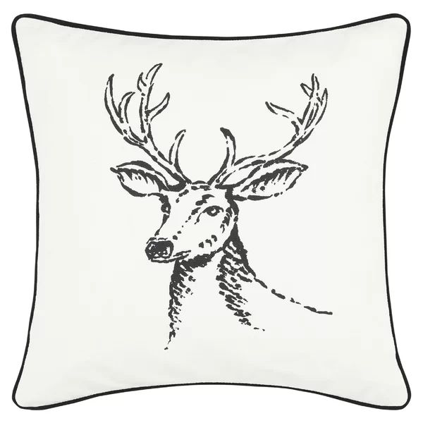 Winter Morning Stag Cotton Throw Pillow | Wayfair North America