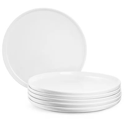 10.5 Inch White Dinner Plates Set Of 6, Round Plates For Kitchen Or Restaurant, Salad Plates Modern Dish Set - Microwave, Oven And Dishwasher Safe, Sc | Wayfair North America