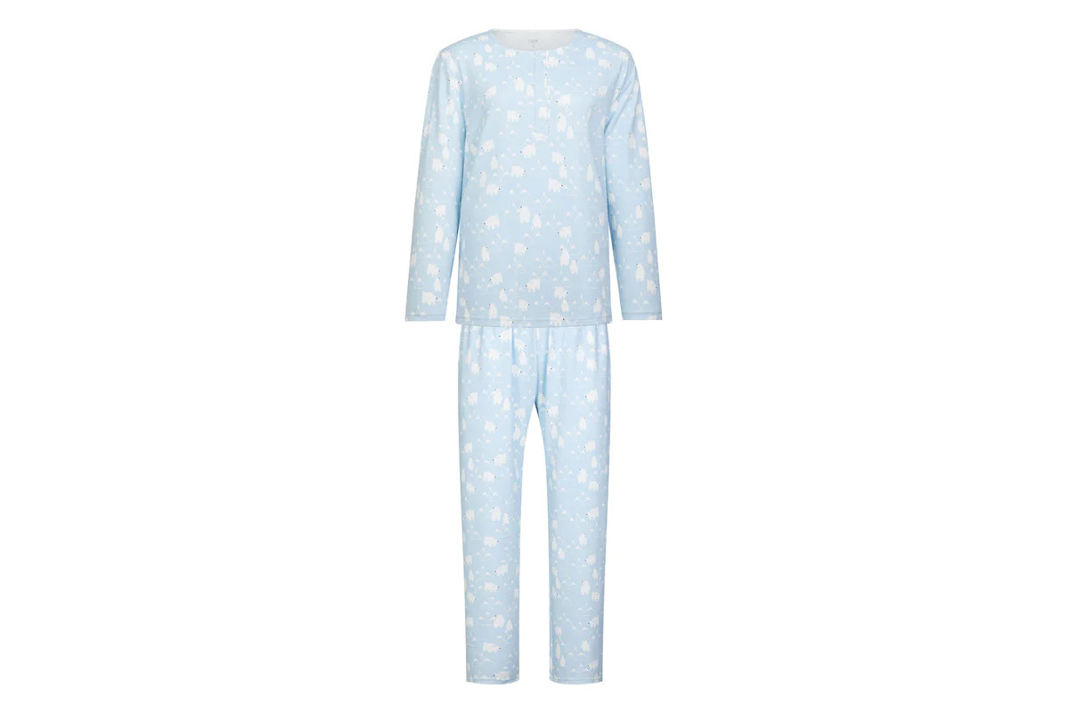 Women's Organic Cotton Long Sleeve Nursing PJ Set - Snowy Peaks | Nest Designs