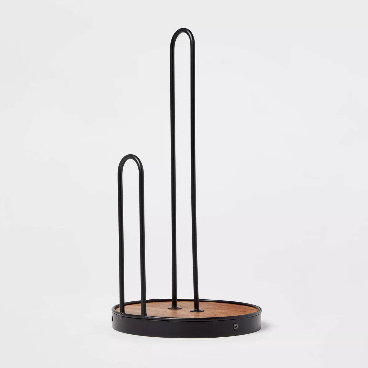 Iron and Mangowood Wire Paper Towel Holder Black - Threshold™: Freestanding Kitchen Napkin Hold... | Target