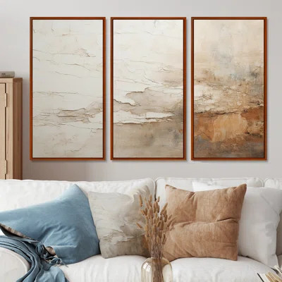 Beige And Brown Paint Fusion - Abstract Canvas Wall Art Set | Wayfair North America