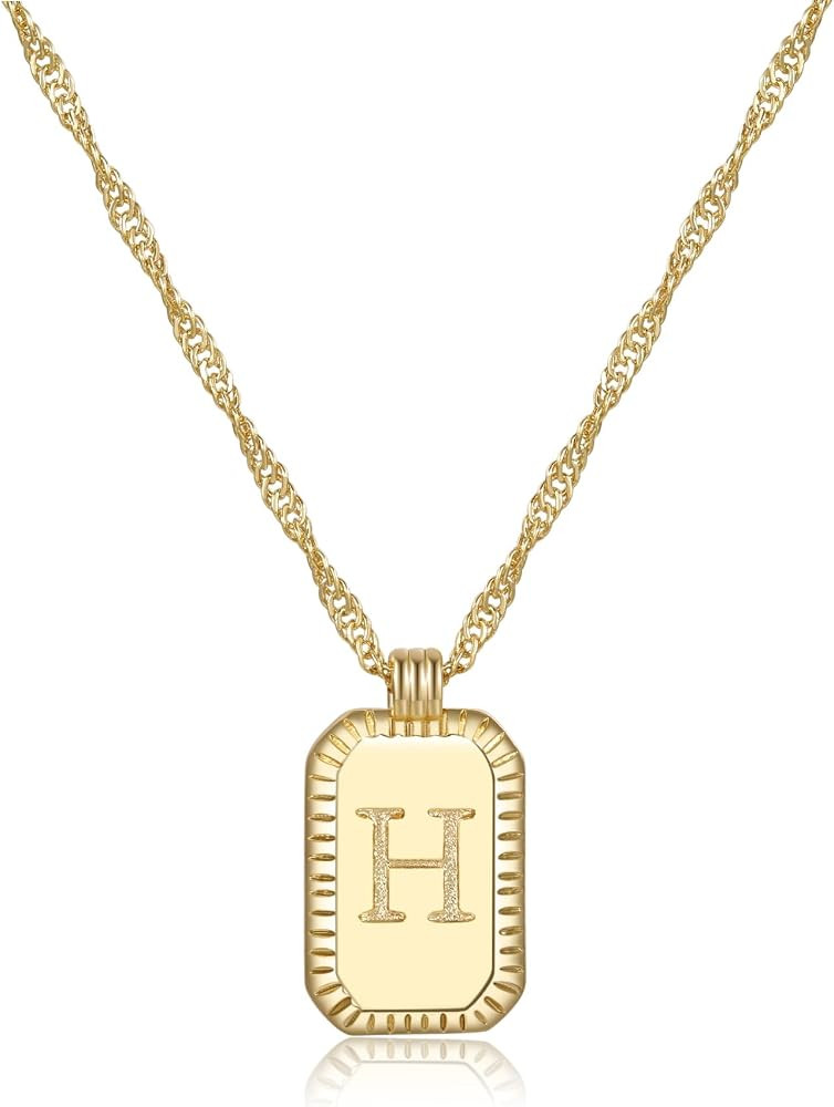 Initial Necklaces for Women 14K Gold Plated Personalized Letter Necklace Dainty Gold Necklace Ini... | Amazon (US)