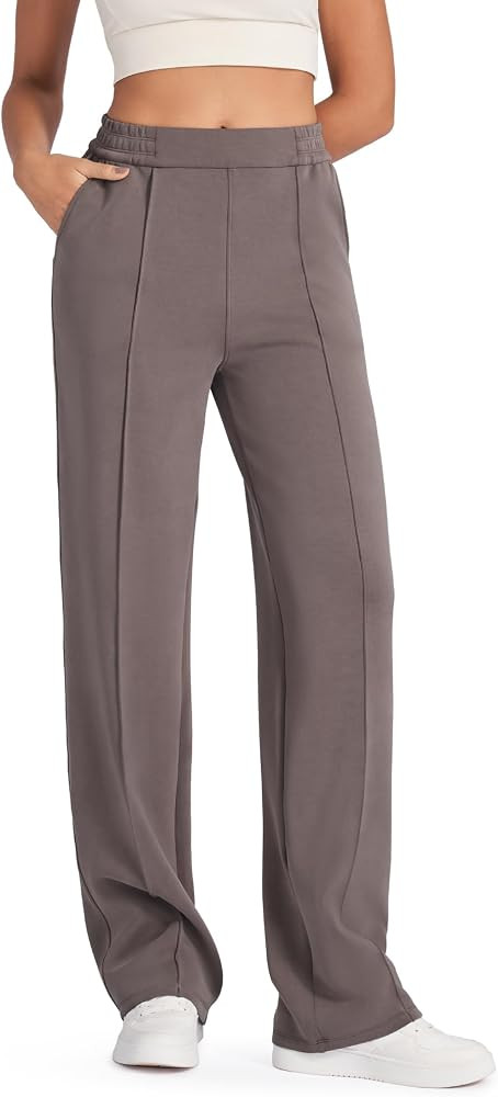 G4Free Smoofit Womens Sweatpants Wide Leg Elastic Waist with Pockets | Amazon (US)
