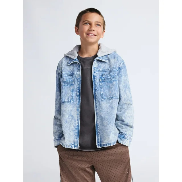 Weekend Academy Boys Hooded Denim Jacket, Sizes 4-18 | Walmart (US)