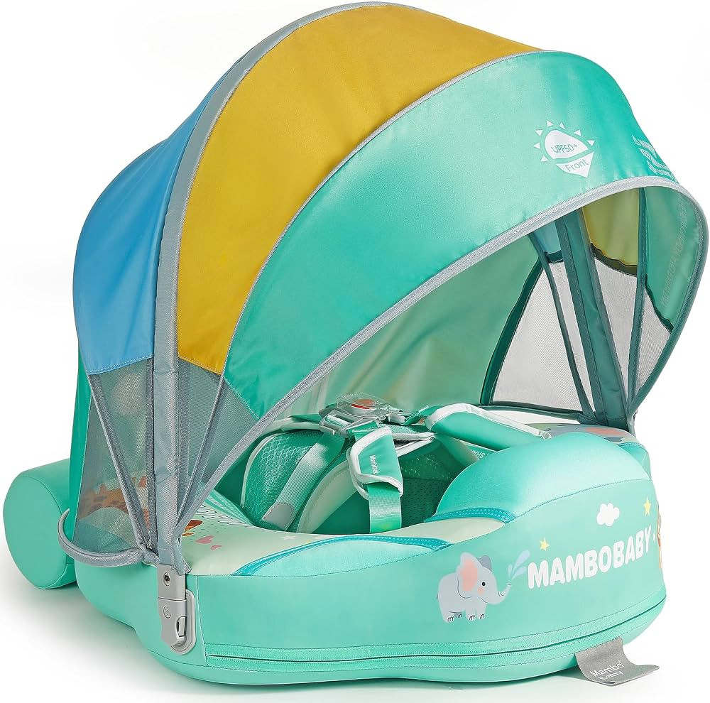 Mambobaby Float with Canopy Newest Size Improved Non Inflatable Infant Baby Pool Float Smart Mamb... | Amazon (US)