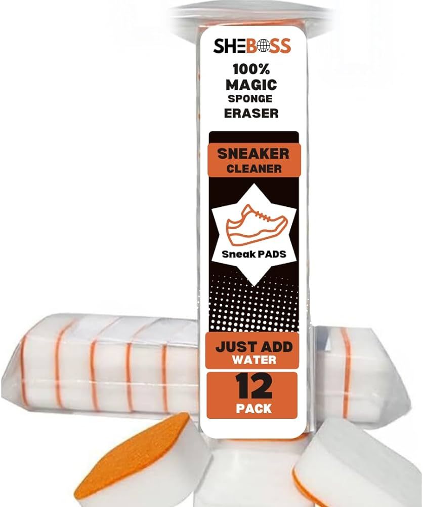 SHEBOSS Shoe Eraser Sponge - 12 Pack | Dual-Sided Instant Cleaner for Shoe Soles and Sneakers | Prem | Amazon (US)