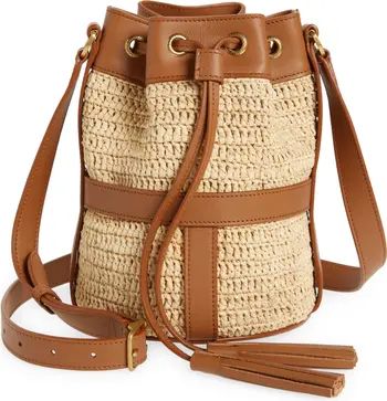 Saint Laurent Crochet Raffia Bucket Bag | Nordstrom | Nordstrom