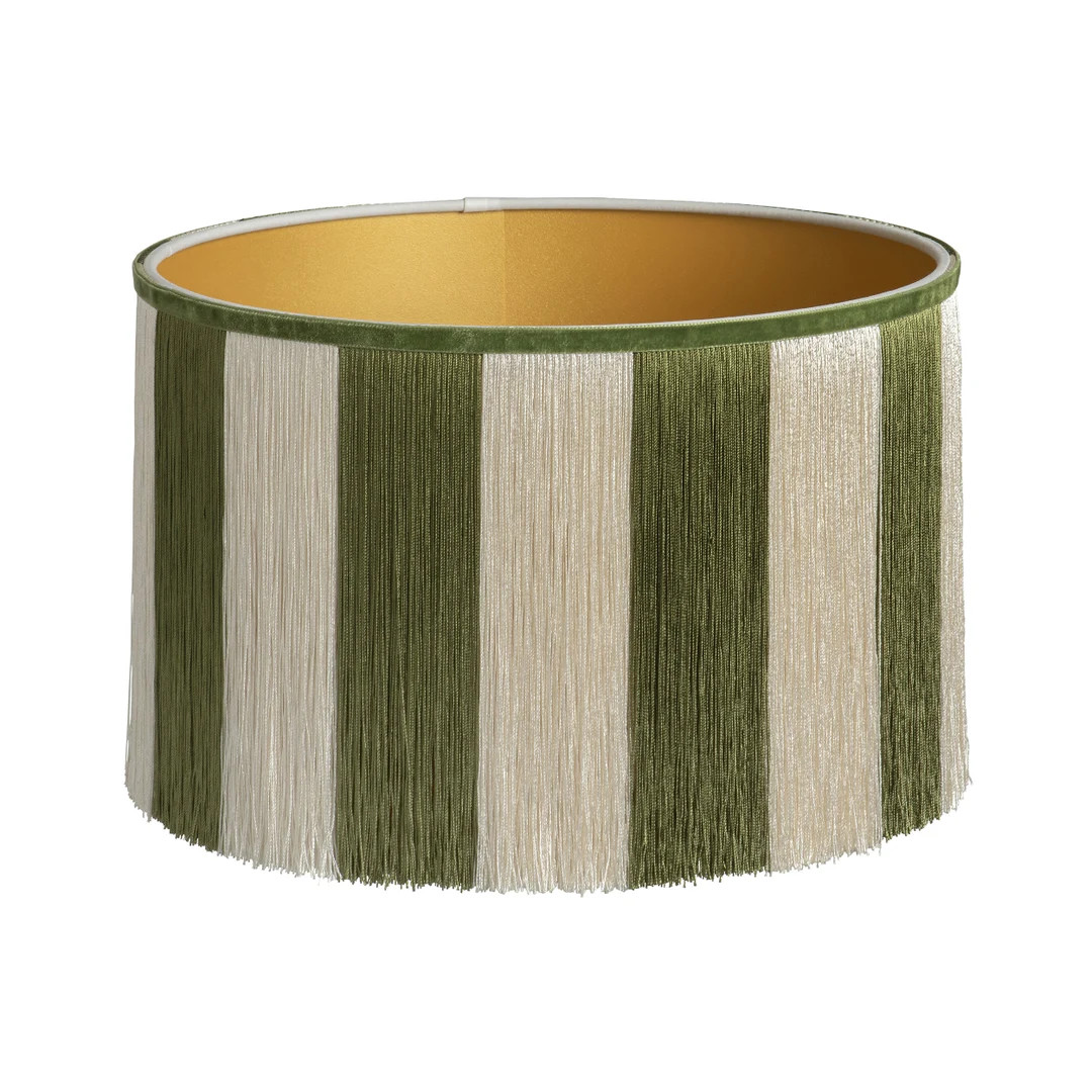 PALAIS Lampshade Ava Green - Handmade - Fringes - Sustainable cotton - Hand painted - Multiple si... | Etsy (US)
