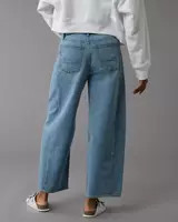 AE Dreamy Drape Strigid Barrel Jean | American Eagle Outfitters (US & CA)