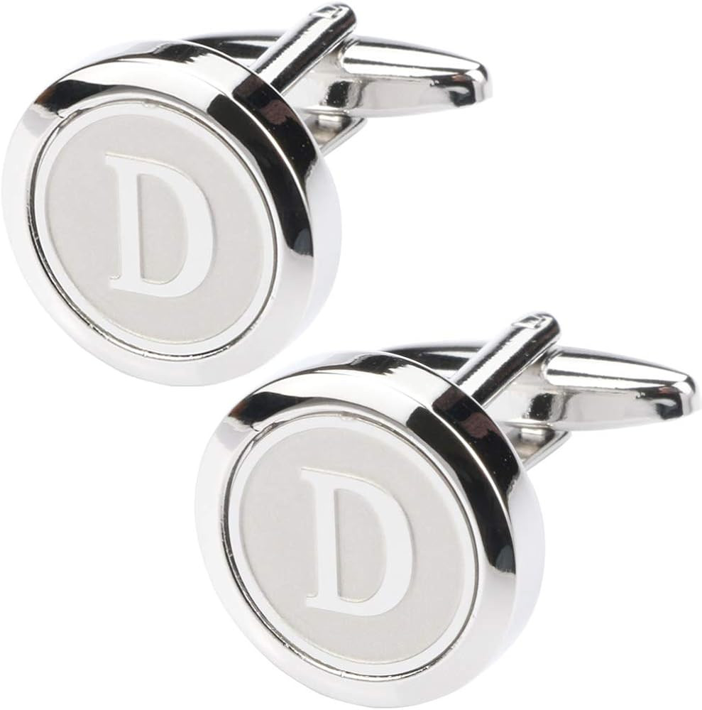 Mens Classic Stainless Steel Initial Cufflinks 26 Alphabet Initial Letter Cufflinks Business Wedd... | Amazon (US)