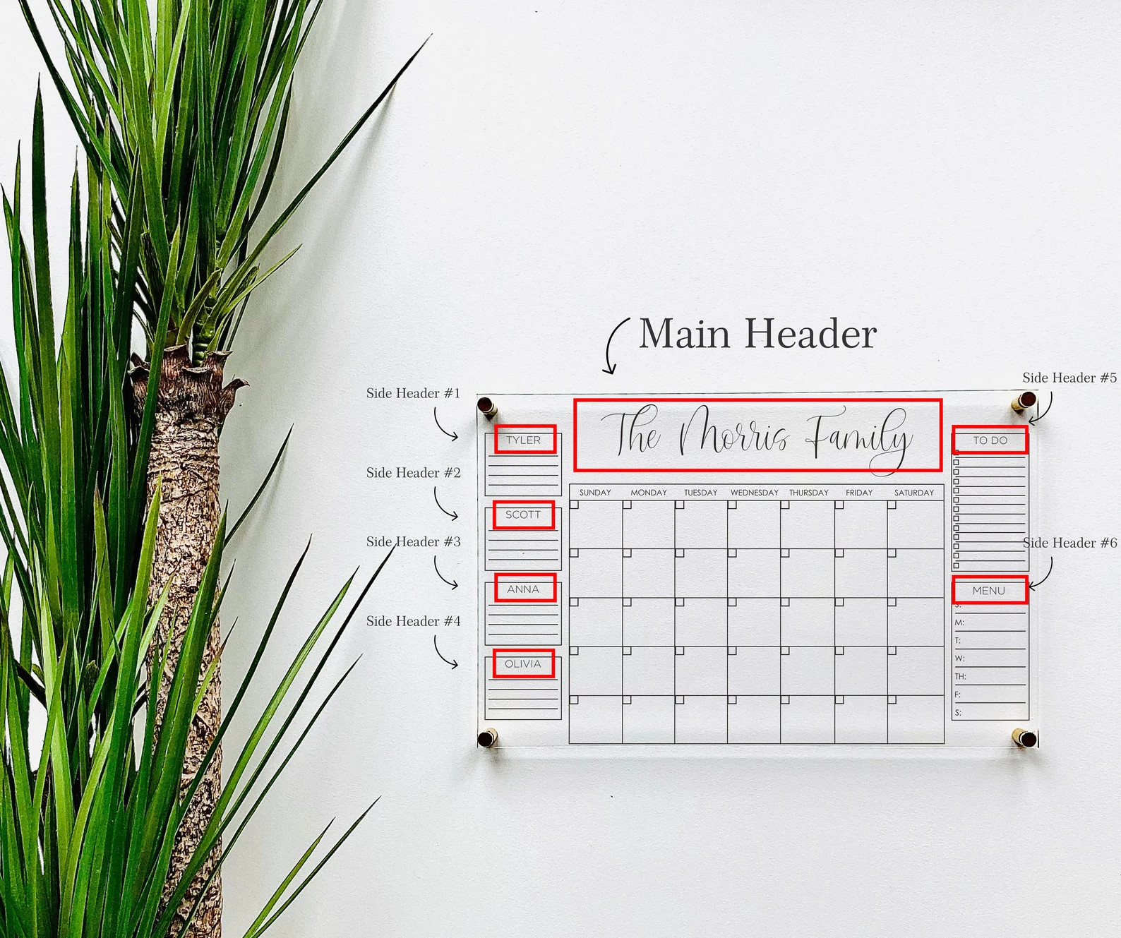 Personalized Acrylic Calendar for Wall Ll Office Decor Dry - Etsy | Etsy (US)