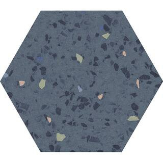Terra Mia 8.1 in. x 9.25 in. Matte Blue Porcelain Hexagon Wall and Floor Tile (9.93 sq. ft./case) (25-pack) | The Home Depot