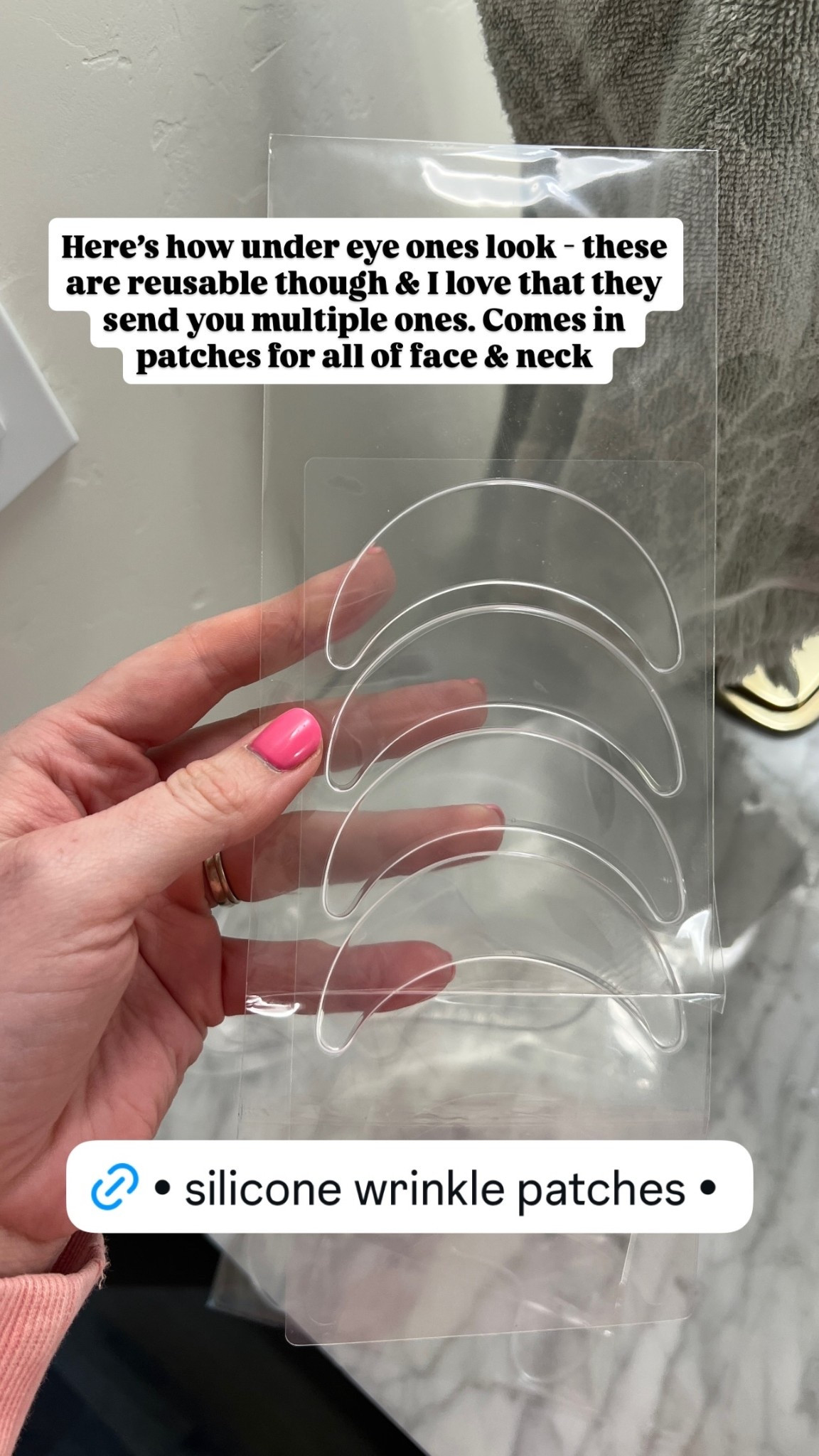 Here’s how under eye ones look - these are reusable though & I love that they send you multiple ones. Comes in patches for all of face & neck