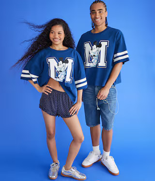 Mickey & Friends | Aero Mickey Mouse Boxy Relaxed Graphic Tee | Aeropostale