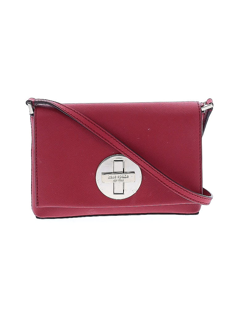 Kate Spade New York Leather Crossbody Bag: Red Solid Bags | ThredUp