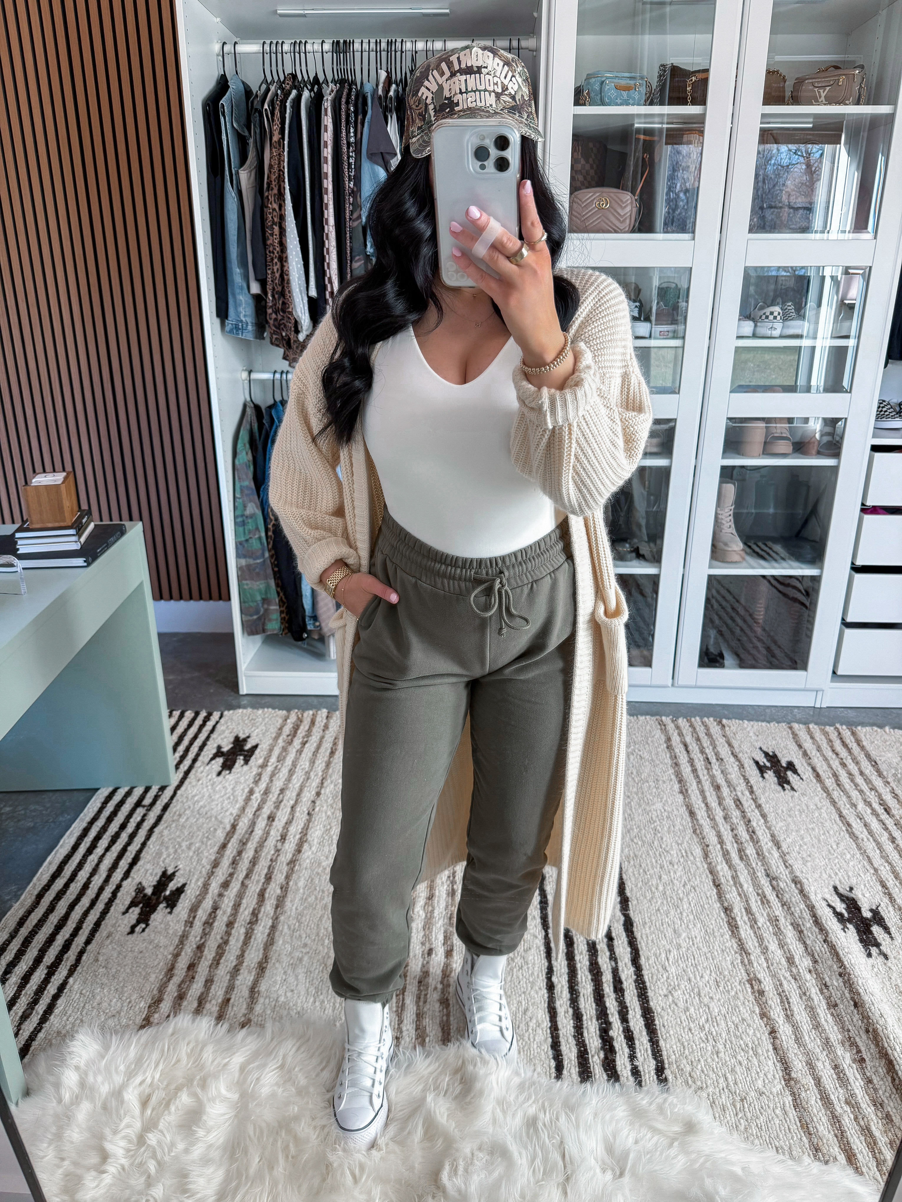 Comfy Outfit of the Day 🤍

Bodysuit - medium (sized up one so I had room for the growing bump, but without the bump I would've done my usual small!)
Cardigan - small
Joggers - small

Love this neutral comfy outfit! It's perfect for those days that you want to look put together, but with little to no effort! 👏🏼 (bonus points because this outfit works with or without a bump!) This cardigan is truly a must have in my opinion! I have it in multiple colors - it's so cozy! I layered it over this basic bodysuit (comes in a ton of color options) & finished the look with these comfy jogger sweatpants, my platform leather converse & a camo hat. 👏🏼

 

 

#LTKootd #LTKPetite #LTKBump
