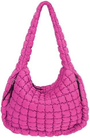Juoxeepy Quilted Tote Bag Large Carryall Puffer Shoulder Bag Lightweight Padding Hobo Bag | Amazon (US)