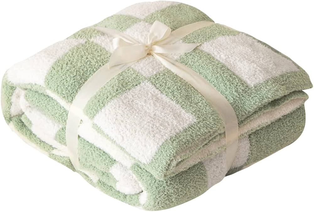 Ultra-Soft Buffalo Checkerboard Grid Fluffy Microfiber Knitted Throw Blanket Super Cozy Lightweight  | Amazon (US)