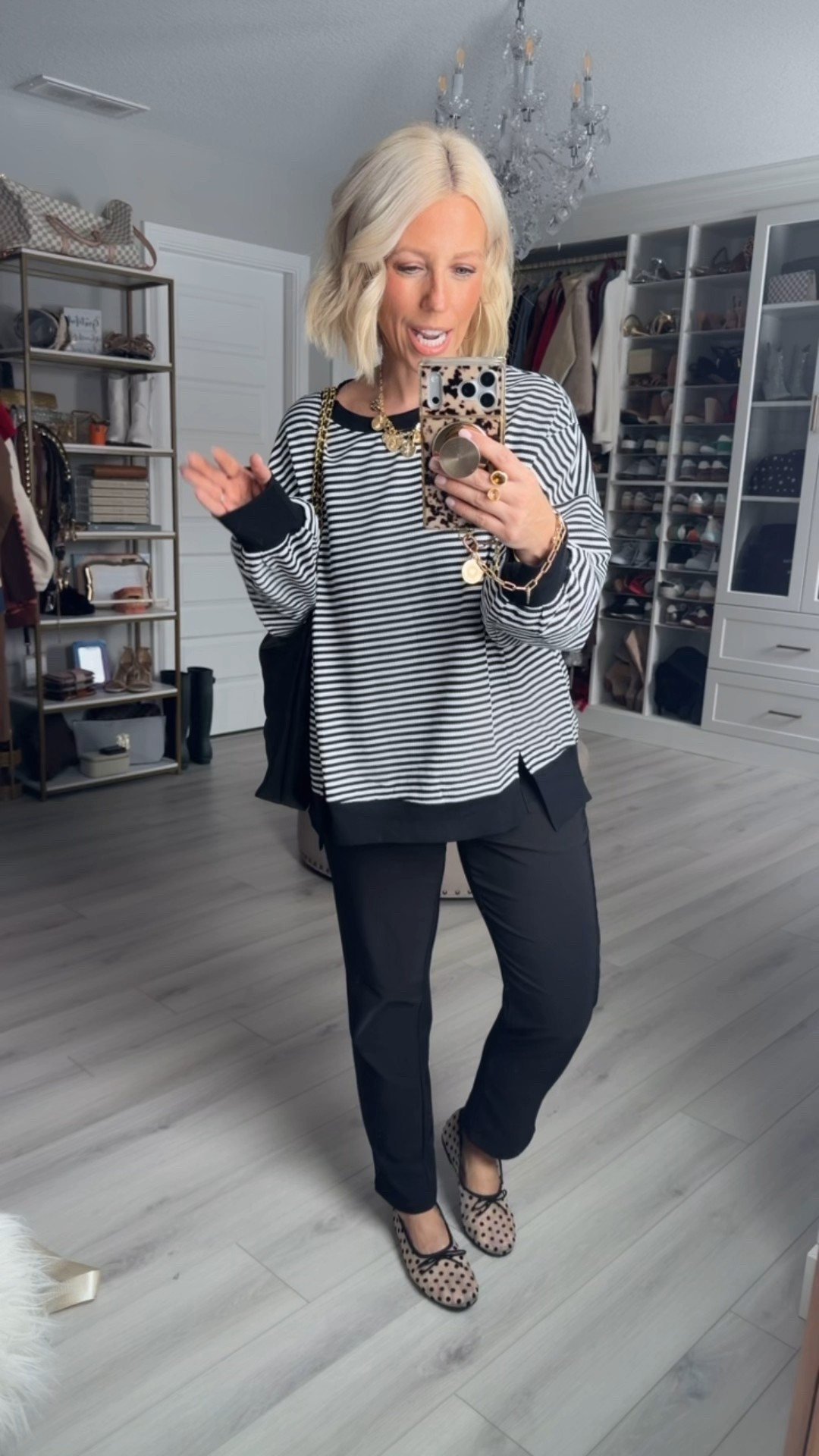 Black and white stripes? Yes, please!!! I love this top that can be dressed up or down and comes in lots of good color options!!!
⬇️⬇️⬇️
Top medium for a roomy fit
Pants small
Shoes TTS

#LTKWorkwear #LTKSaleAlert #LTKSeasonal