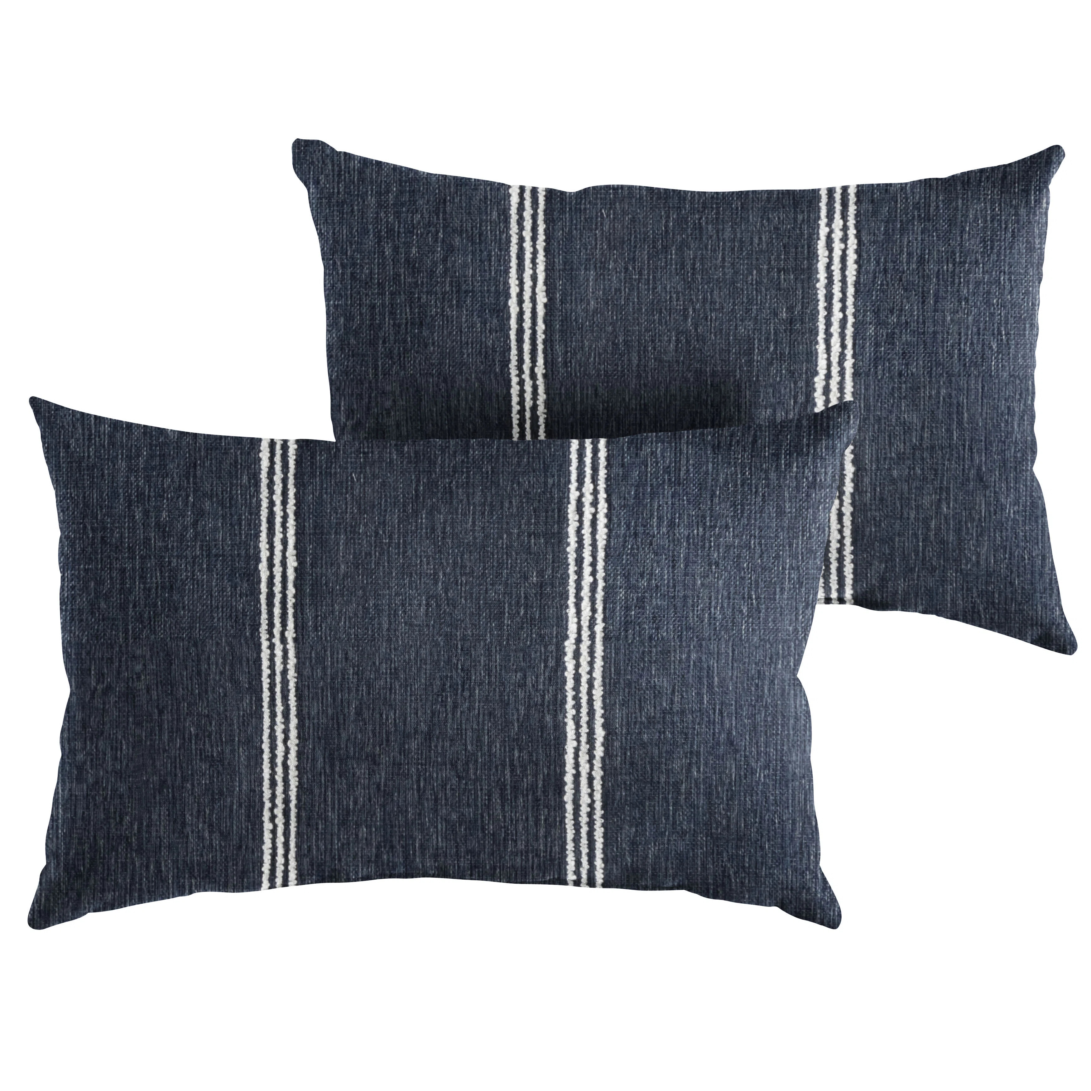 Lengthen Striped Sunbrella® Indoor/Outdoor Reversible Throw Pillow | Wayfair North America