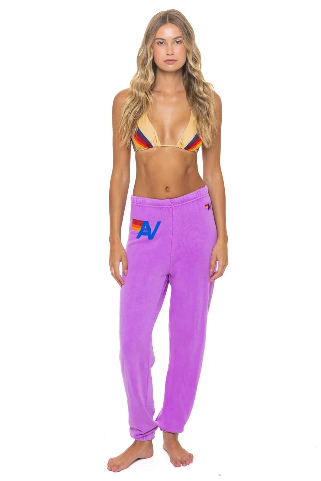 Logo Sweatpants Neon Purple | Luxury Loungewear Made in LA | Aviator Nation | Aviator Nation