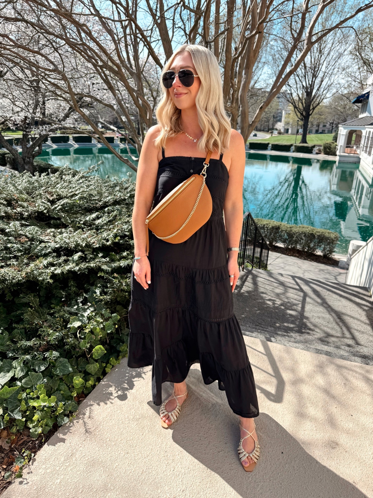 Got to sneak away for lunch at our favorite while Brayden was at a birthday party yesterday and wore this super cute maxi dress! 🤩 It’s giving loveshackfancy vibes but it’s under $50! 💁🏼‍♀️ Paired with my favorite belt bag I can’t stop wearing! You can shop everything via the 🔗 in my bio! 

Maxi dress size XS (runs big), code: LTK15 for 15% OFF my bag! Sandals run TTS!

Spring outfits, maxi dresses, target, belt bag 

#LTKSpringSale #LTKootd #LTKgrwm