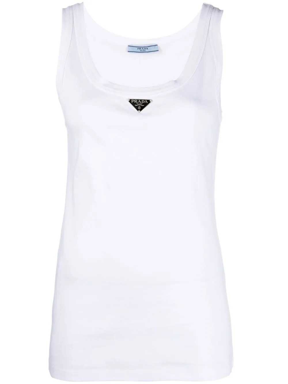 Prada logo-plaque Sleeveless Vest Top - Farfetch | Farfetch Global