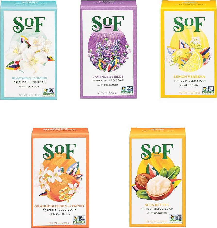 South Of France Travel Size Bar Soap (Variety Pack, 5 Travel Bars) | Amazon (US)